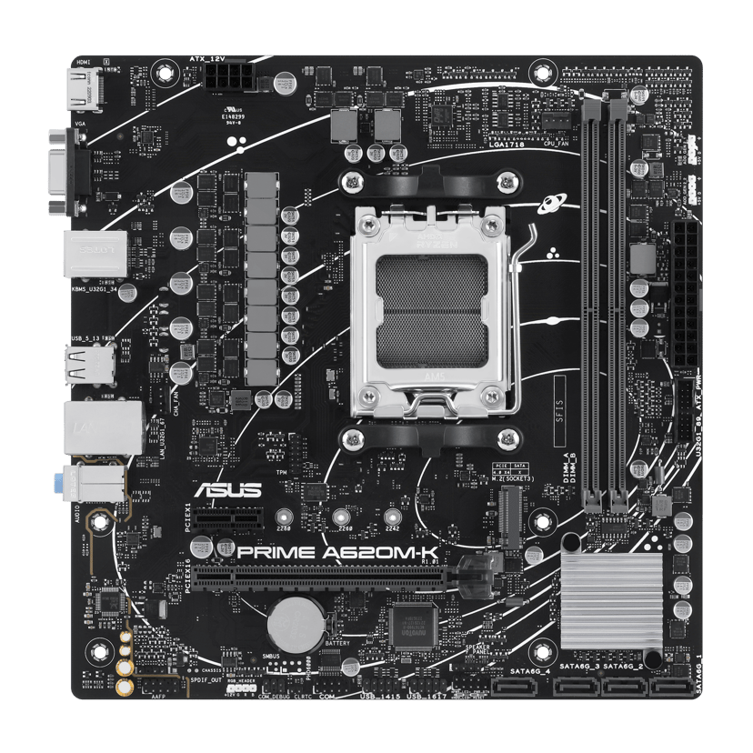 ASUS PRIME A620M-K AMD A620 Pistoke AM5 mikro ATX AM5 Micro-ATX Emolevyt