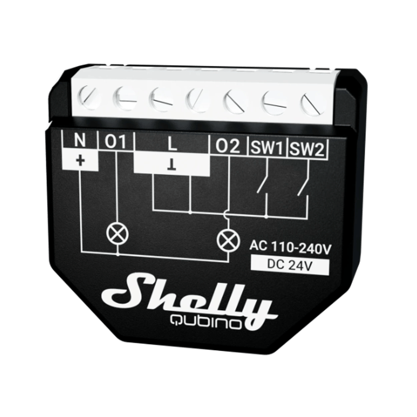 Shelly Qubino WAVE 2PM Slimme schakelaar Zwart