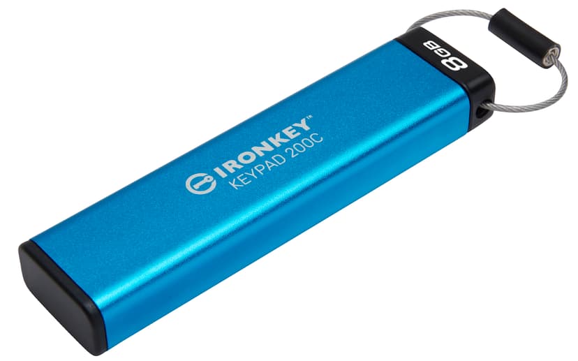 Kingston IronKey KeyPad 200 8GB USB-C Blå