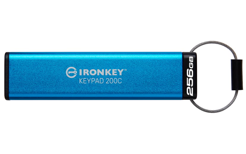 Kingston IronKey KeyPad 200 256GB USB-C Sininen