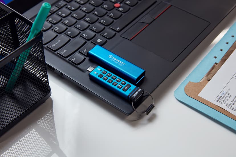 Kingston IronKey KeyPad 200 256GB USB-C Blauw