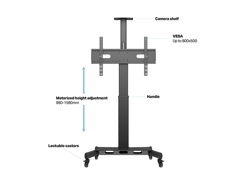 Multibrackets 5834 tv-beslag 190,5 cm (75") Sort