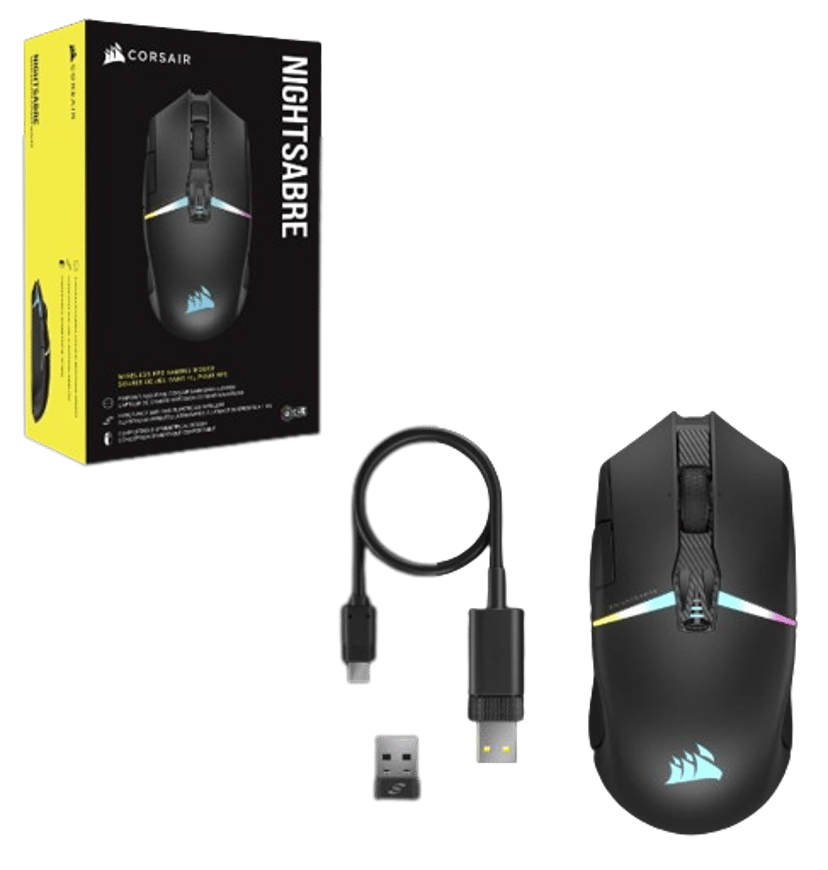 Corsair Nightsabre Wireless Rgb Gaming Mouse RF trådløs + Bluetooth