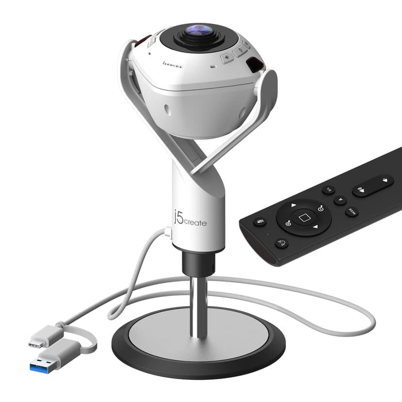 J5 Create JVU368-N 360° AI-driven webbkamera med högtalartelefon