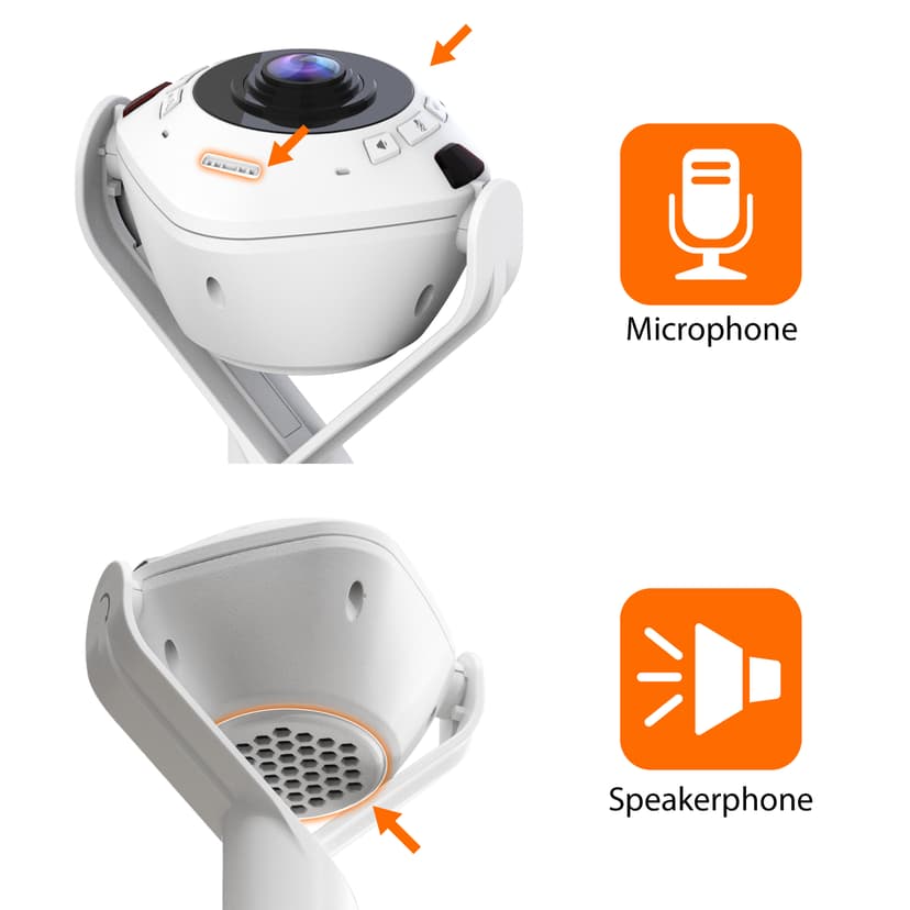 J5 Create JVU368-N 360° AI-driven webbkamera med högtalartelefon