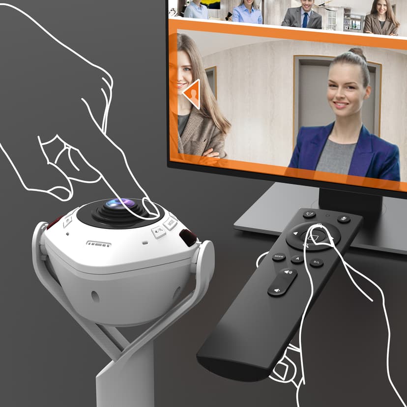 J5 Create JVU368-N 360° AI-driven webbkamera med högtalartelefon