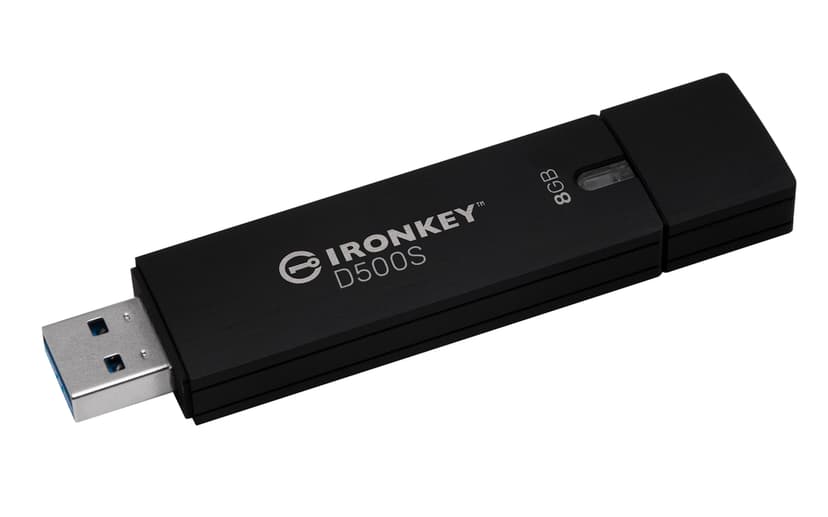 Kingston IronKey D500s 8GB USB-A Svart