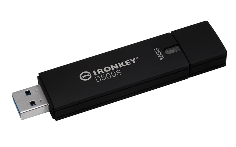 Kingston IronKey D500s 16GB USB-A Svart