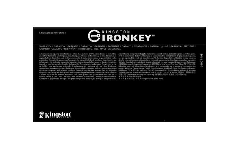 Kingston IronKey D500s 512GB USB-A Musta