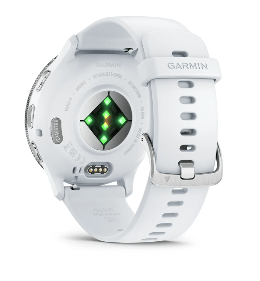 Garmin Venu 3 Hopea, Valkoinen