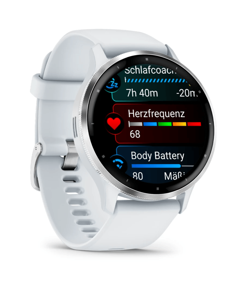 Garmin Venu 3 Hopea, Valkoinen