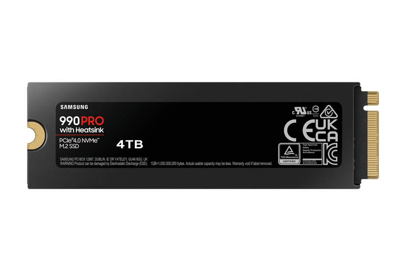 Samsung 990 PRO 4TB SSD Heatsink M.2 PCIe 4.0