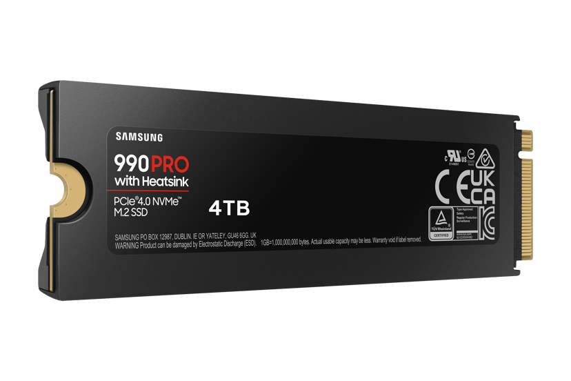 Samsung 990 PRO 4TB SSD Heatsink M.2 PCIe 4.0