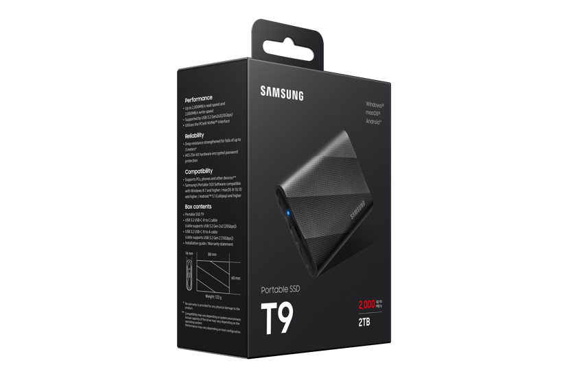 Samsung Portable SSD T9 2TB USB-C Zwart