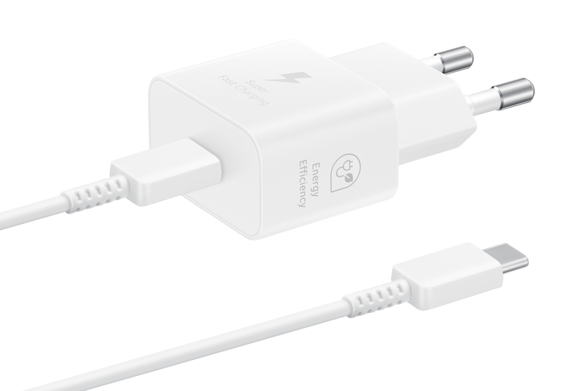 Samsung EP-T2510 Power Adapter 25W + USB-C Cable Valkoinen 1m