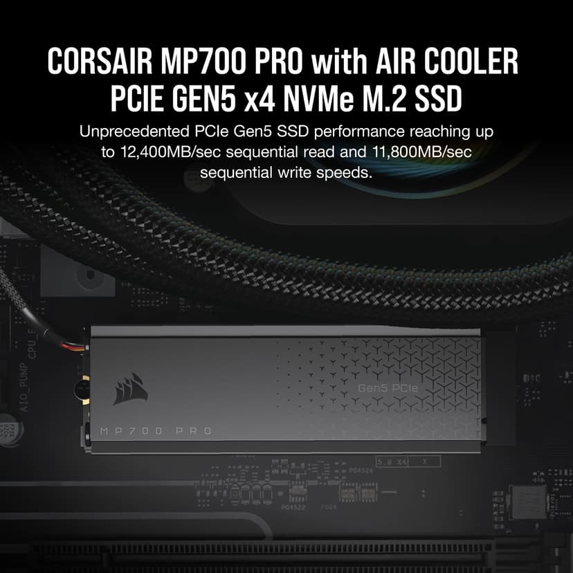 Corsair MP700 PRO 1TB GEN5 X4 2.0 SSD Heatsink M.2 PCIe 5.0