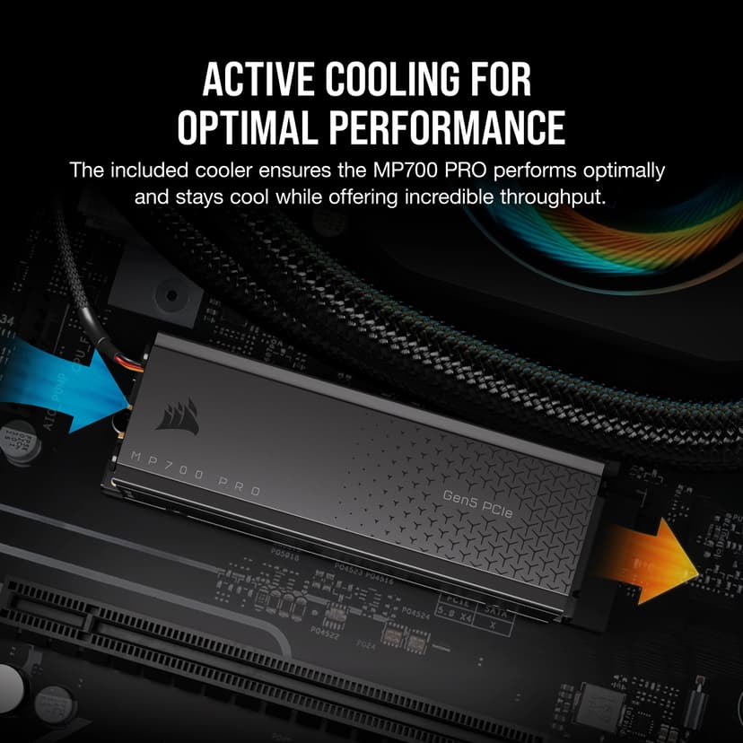 Corsair MP700 PRO 1TB GEN5 X4 2.0 SSD Heatsink M.2 PCIe 5.0