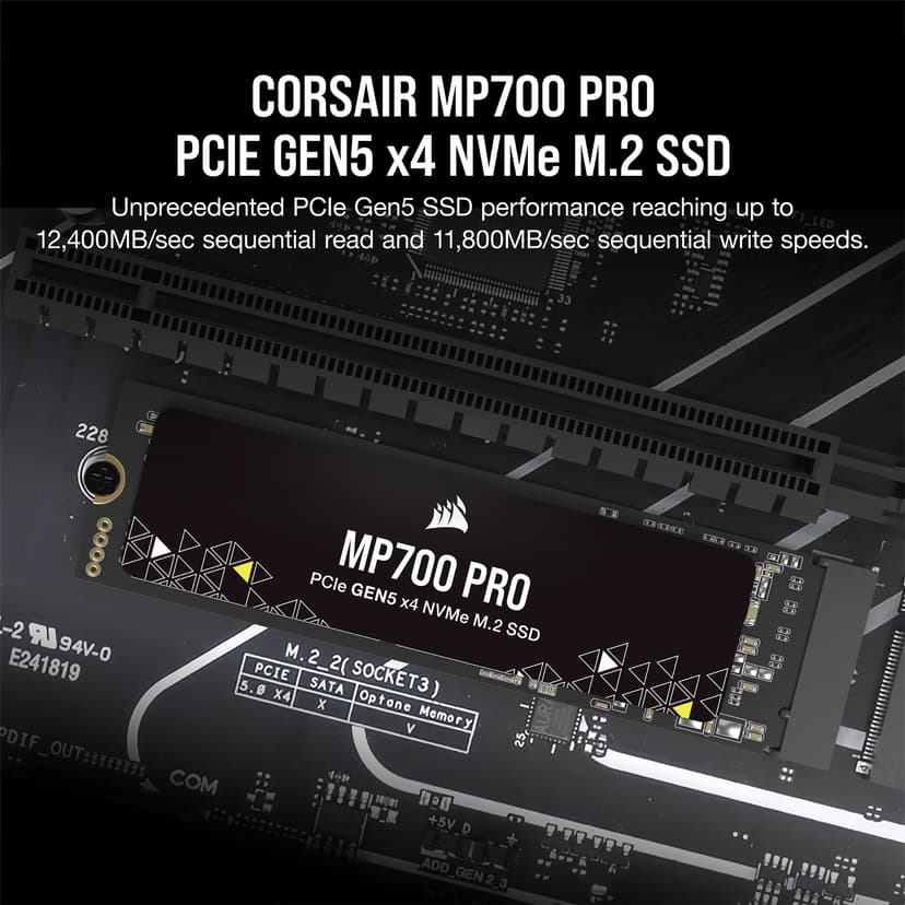 Corsair MP700 PRO 2TB GEN5 X4 2.0 SSD M.2 PCIe 5.0