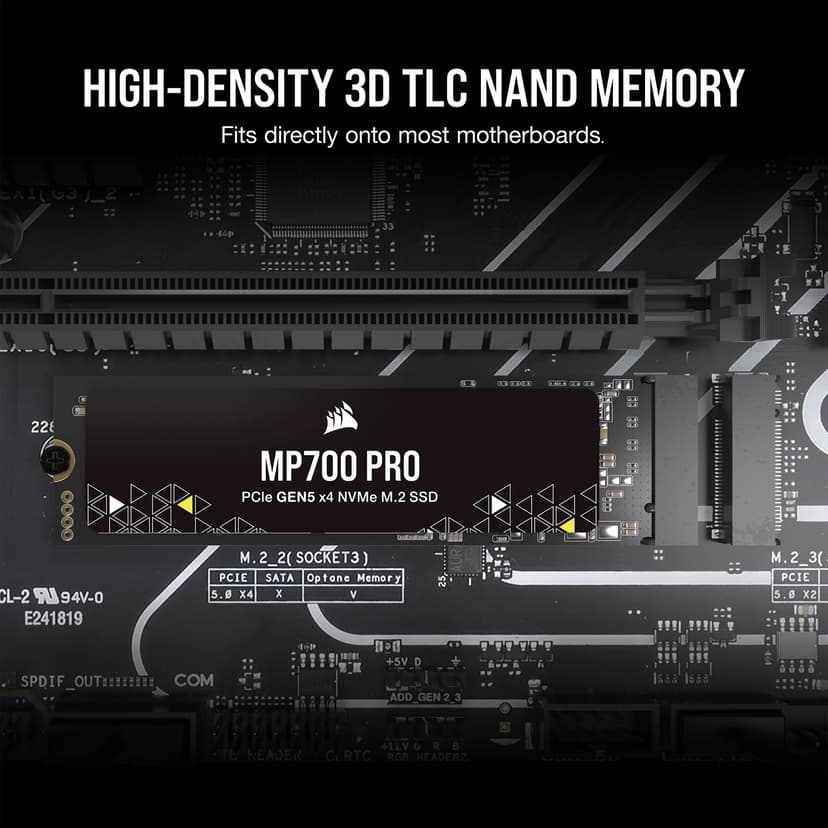 Corsair MP700 PRO 2TB GEN5 X4 2.0 SSD M.2 PCIe 5.0