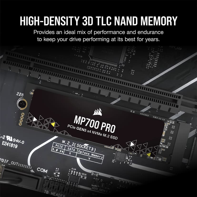 Corsair MP700 PRO 2TB GEN5 X4 2.0 SSD M.2 PCIe 5.0