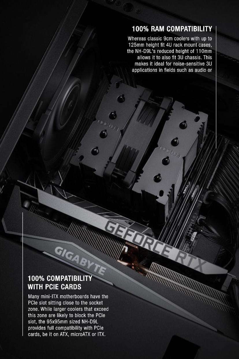 Noctua NH-D9L Chromax Jäähdytyslevy/jäähdytin Musta