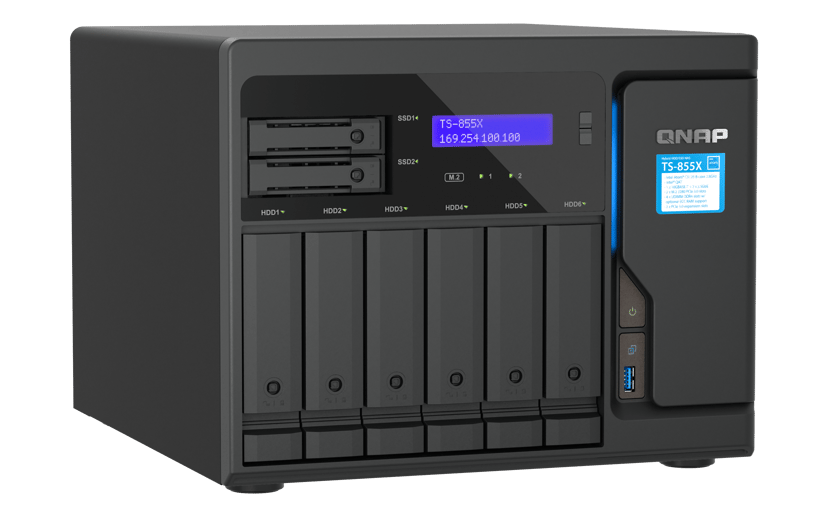 QNAP TS-855X SAN Tower Intel Atom® C5125 8 GB DDR4 0 TB QNAP QTS Zwart