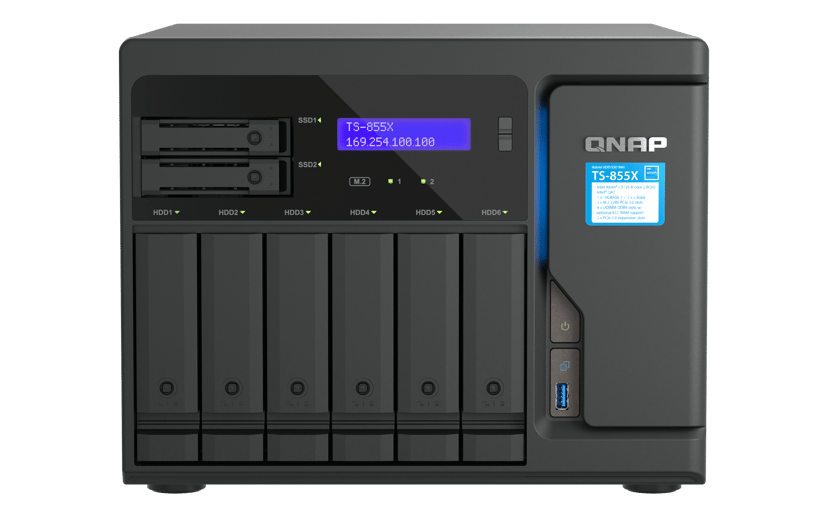 QNAP TS-855X SAN Tower Intel Atom® C5125 8 GB DDR4 0 TB QNAP QTS Zwart