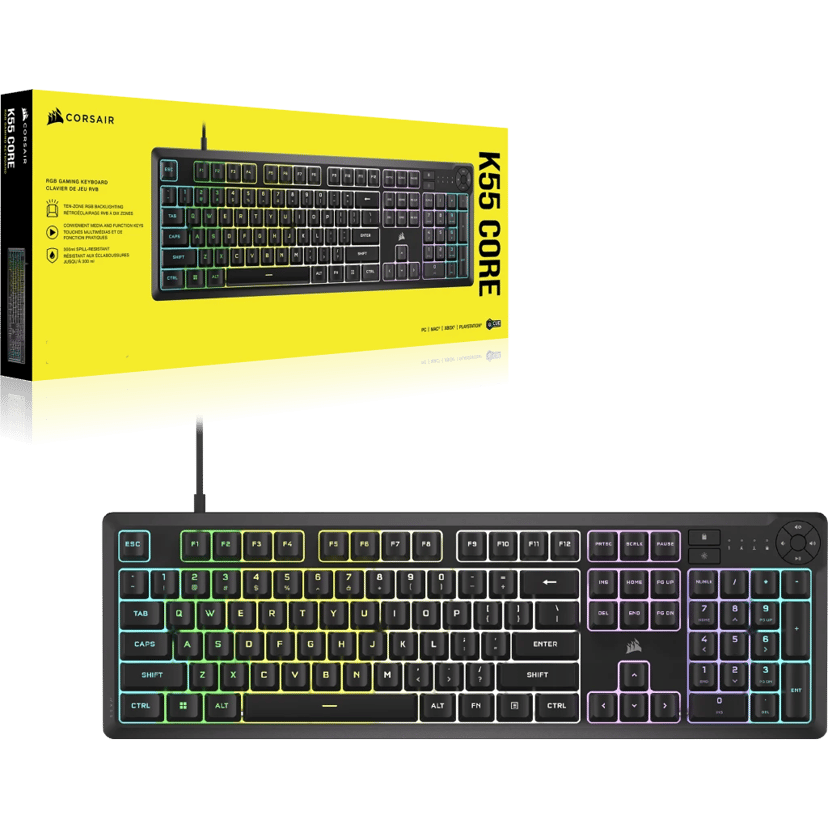 Corsair K55 Core RGB Koblet med ledninger (ikke trådløs) Nordisk
