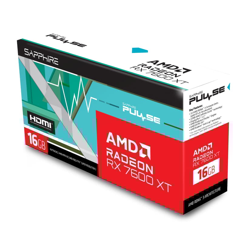 Sapphire Pulse Radeon RX 7600XT Gaming OC 16GB