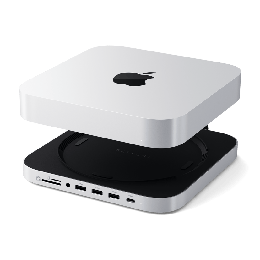 Satechi Stativ og hub for Mac mini/Studio med NVMe SSD-spor USB 3.2 Gen 2 (3.1 Gen 2) Type-C