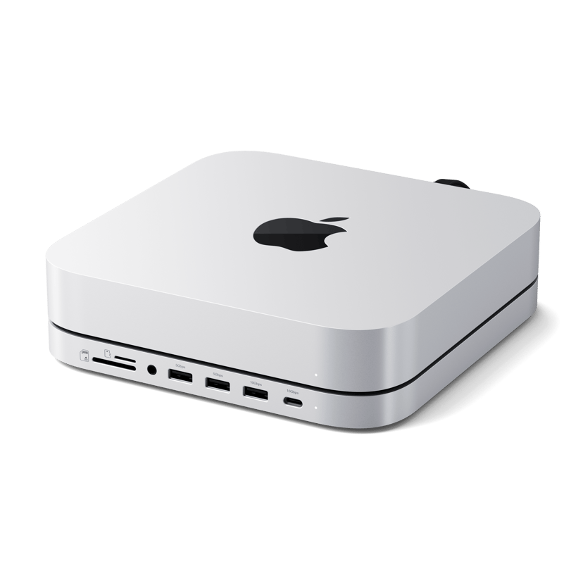 Satechi Stativ og hub for Mac mini/Studio med NVMe SSD-spor USB 3.2 Gen 2 (3.1 Gen 2) Type-C