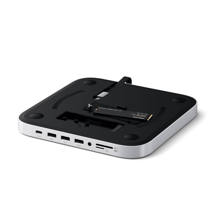 Satechi Stativ og hub for Mac mini/Studio med NVMe SSD-spor USB 3.2 Gen 2 (3.1 Gen 2) Type-C