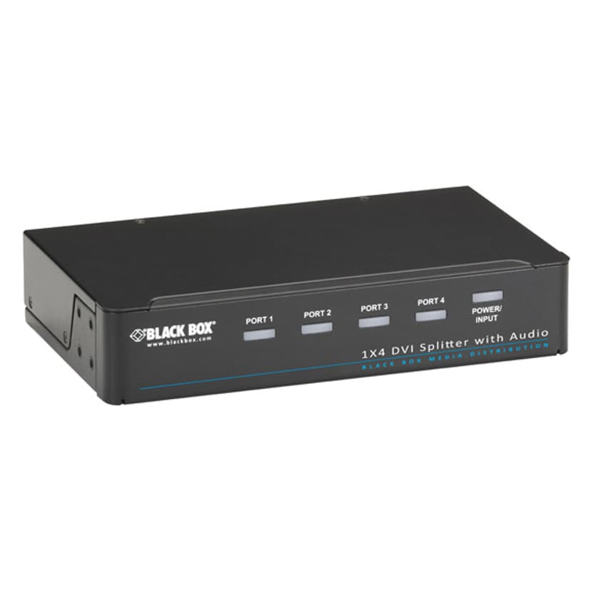 Black Box DVI-D Splitter with Audio and HDCP, 1 x 4