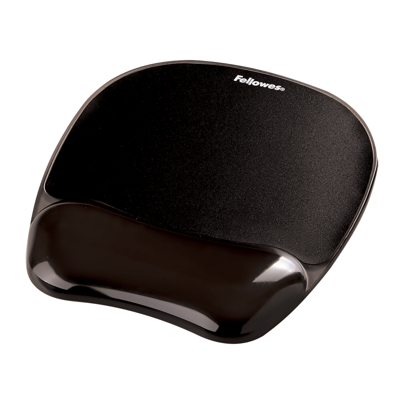 Fellowes Gel Crystal Svart Musmatta & Handledsstöd