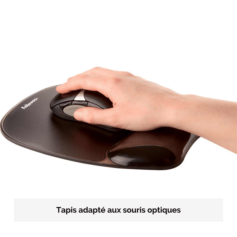 Fellowes Gel Crystal Black• Håndleddreim