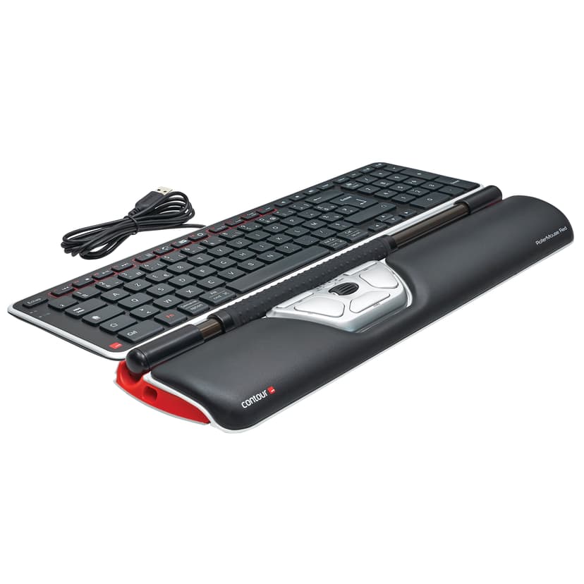 Contour Design RollerMouse Red Wired USB-C Rullstav Svart, Röd, Silver