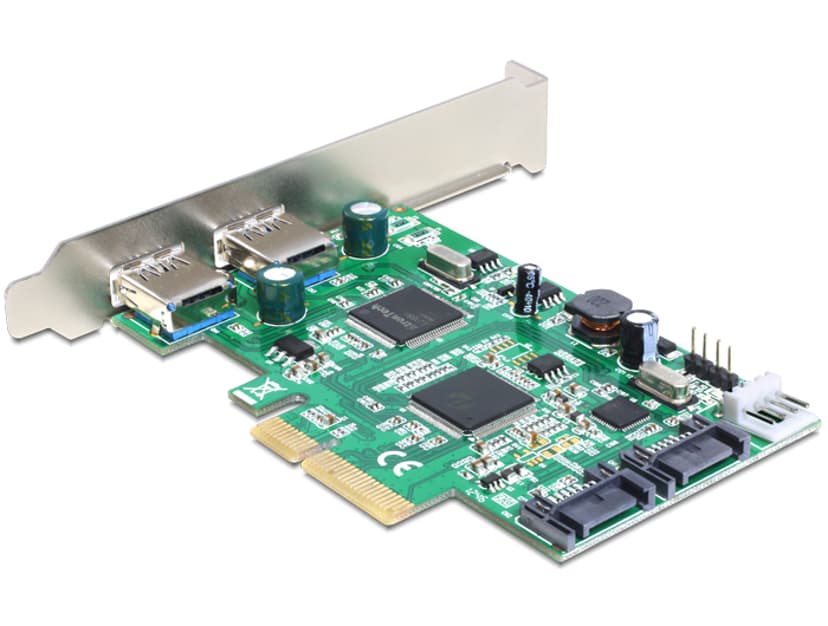 Delock PCI Express Card > 2 x external USB 3.0, 2 x internal SATA 6 Gb/s