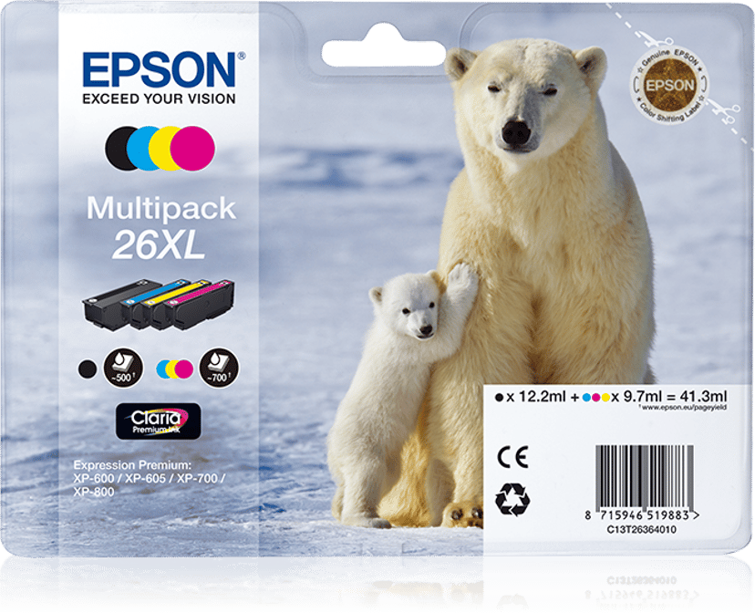 Epson Bläck Multipack 4-ColorS 26XL Claria Premium
