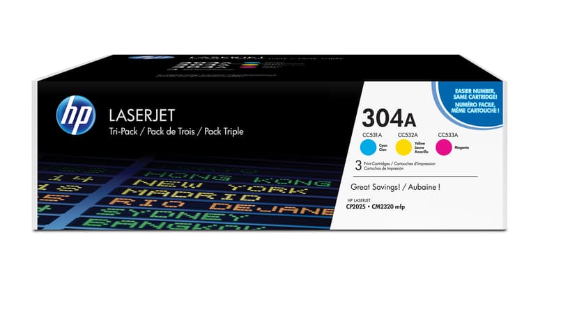 HP Toner Kit 304A (C/Y/M) 2.8K - CF372AM