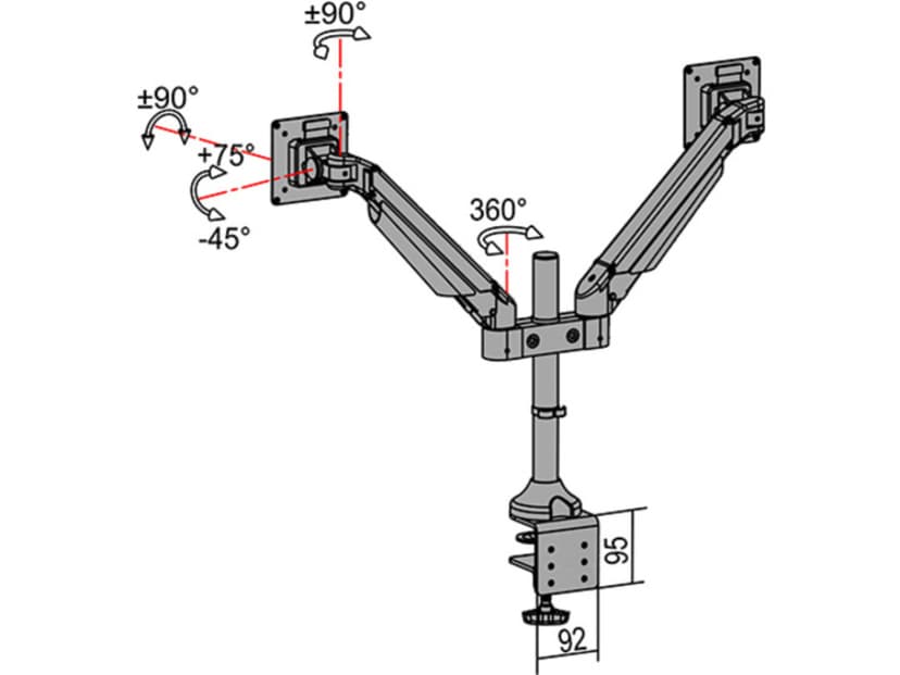 Multibrackets M VESA Gas Lift Arm Dual