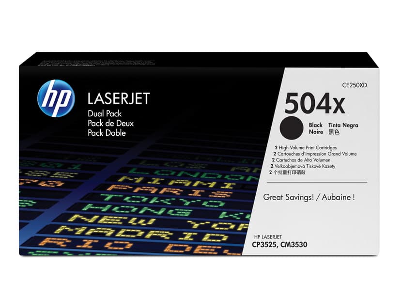 HP Toner Zwart 504X - CE250XD 2-Pack