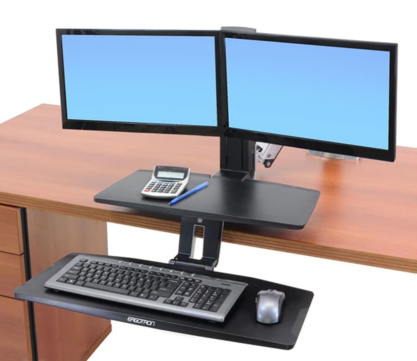 Ergotron WorkFit-A Dual Workstation with Suspended Keyboard Standing Desk
