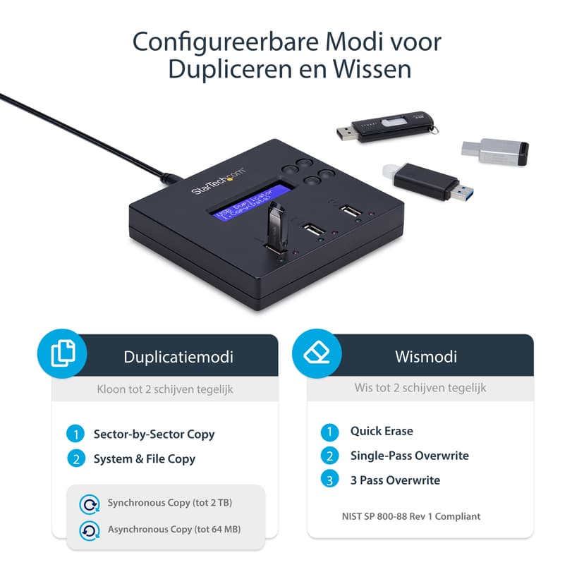 Startech 1:2 Standalone USB Duplicator and Eraser for Flash Drives