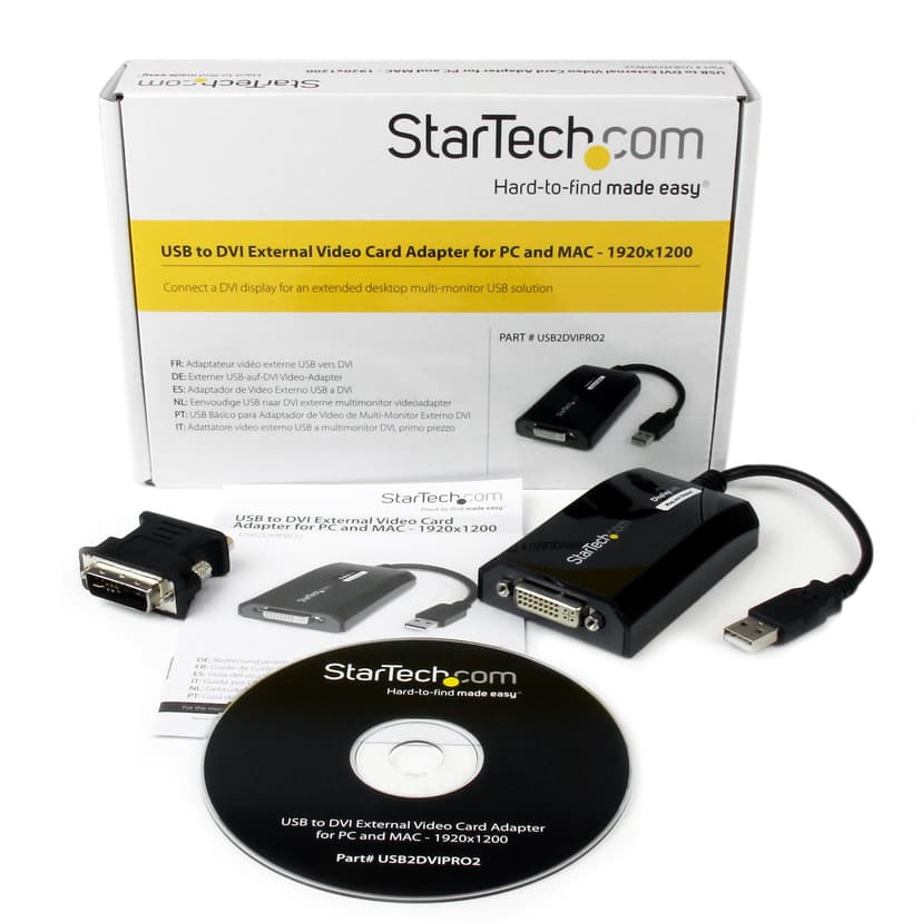 Startech USB to DVI Adapter External USB Video Graphics Card 1920x1200