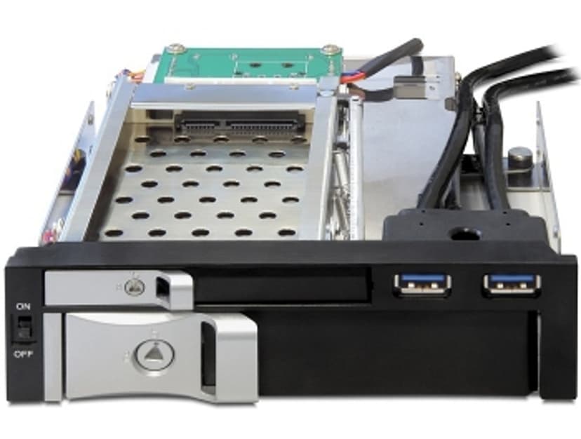 Delock 5.25 Mobile Rack for 1 x 2.5 + 1 x 3.5 SATA HDD + 2 x USB 3.0 Ports