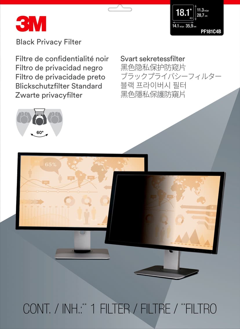 3M Sekretessfilter till standardskärm 18,1 tum 5:4