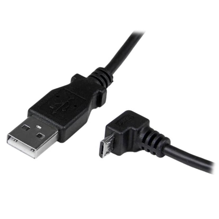 Startech StarTech.com 2 m micro USB-kabel A-naar-micro-B met neerwaartse hoek 2m USB-A Micro USB-B Zwart