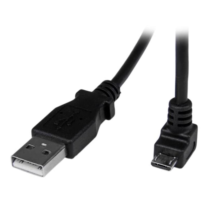 Startech StarTech.com 2 m micro USB-kabel A-naar-micro-B met neerwaartse hoek 2m USB-A Micro USB-B Zwart