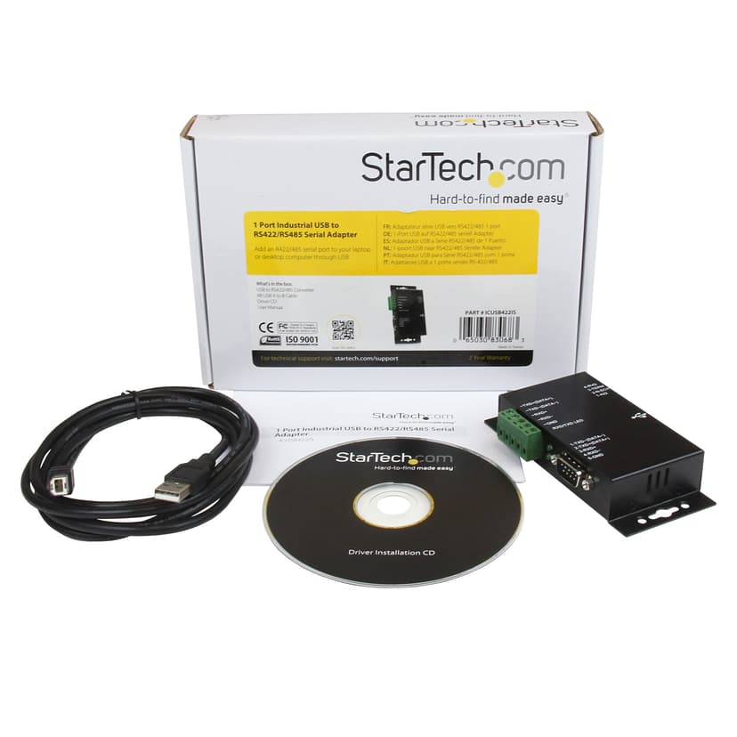 Startech StarTech.com 1-poort Metalen Industriële USB naar RS422/485 Seriële Adapter met Isolatie USB B RS-422/485
