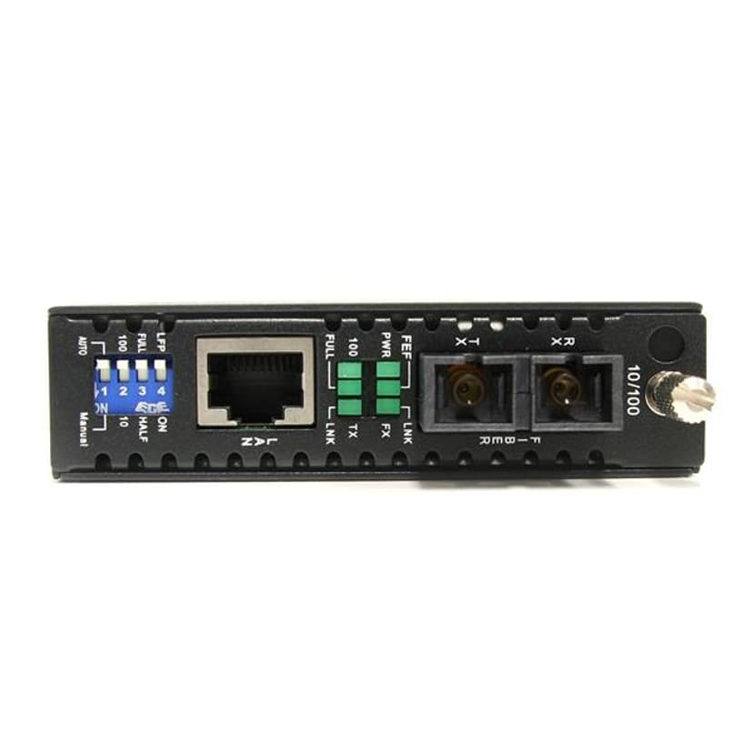 Startech StarTech.com ET90110SC2 nettverksmediakonverterer 200 Mbit/s 1310 nm Multi-modus Sort